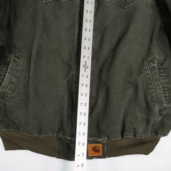 VTG Carhartt Jacket Moss Green Santa Fe Detroit Duck Canvas J14 MOS Men's XXL - Picture 12 of 13